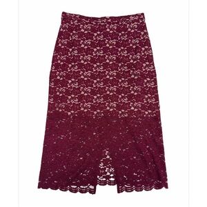 Aritzia Babaton  Pencil Lace Overlay Skirt Midi Classic Party Formal Size 6 EUC